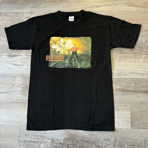 Highlander vintage single stitch black tshirt #90s #promo #movie men’s L - Picture 1 of 6